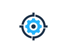 Gear Target Icon Logo Design Element