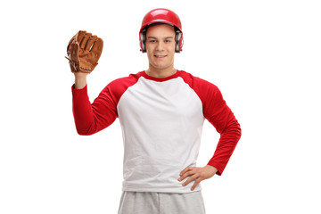 Canvas Print - Baseball player with a glove