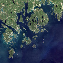 Satellite View Of Acadia National Park.  Elements Of This Image Furnished By NASA.