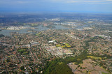 Fototapeta Miasto - Airplane view of the city of Sydney Australia