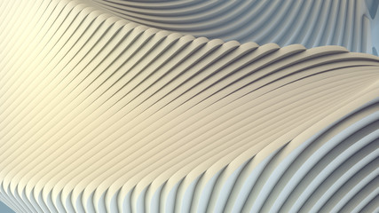 Wall Mural - White stripe pattern futuristic background. 3d render illustration