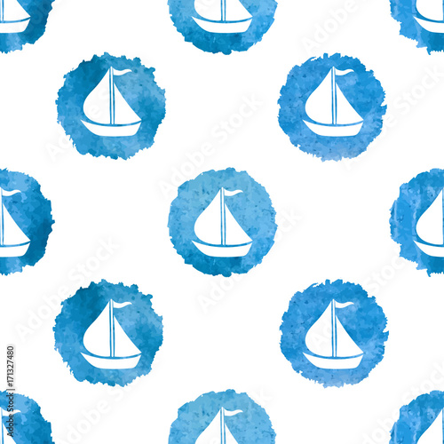 Seamless sea pattern with s...