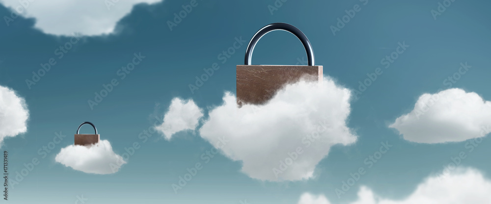 Cloud Datensicherheit - obrazy, fototapety, plakaty 