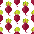 Beetroot seamless pattern. Cartoon flat style. Vegetarian food. Vector illustration