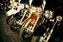 Motorcycles In A Row