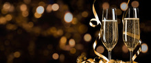 Prosit Neujahr - Silvester - Champagnerempfang Banner - auch für Geburtstagsfeier