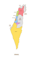 israel regions, vector geography background