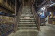 Grungy stairway for a subway platform