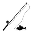 Fishing rod vector icon.