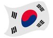 © noche - south korea flag moved by the wind