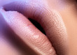 © marinafrost - Closeup plump Lips. Lip Care, Augmentation, Fillers. Macro photo with Face detail. Natural shape with perfect contour