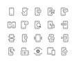Minimal Set of Mobile Phone Line Icons