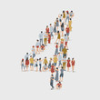 © da_on - Crowd of People in The Shape of Number : Vector Illustration