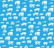 © jeler - Seamless vector pattern with cars. Blue background.