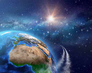 Wall Mural - space travel - orbiting the earth