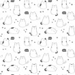 Seamless vector pattern with funny cute cats
