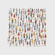 © da_on - Crowd of People Standing in The Shape of Square on White Background : Vector Illustration