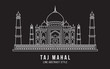 Landmark Building Line art Vector Illustration design - Taj Mahal india