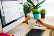 © Mclittle - desk with computer and pen tablet website code design