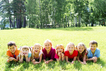 Kids outside in park