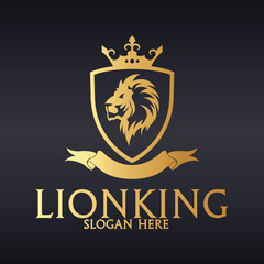 Wall Mural - Lion King Logo. Luxury lion logotype. Easy to change size, color and text. 