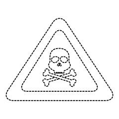 Sticker - skull alert symbol icon vector illustration design