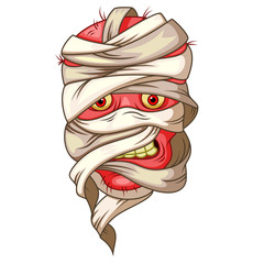 Sticker - mummy head cartoon