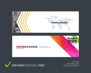 Wall Mural - Abstract vector set of modern horizontal website banners