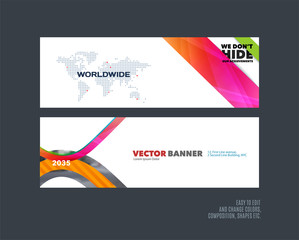 Wall Mural - Abstract vector set of modern horizontal website banners