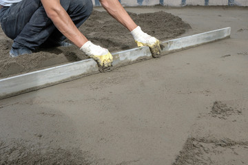 pouring concrete slab