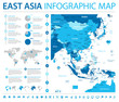 East Asia Map - Info Graphic Vector Illustration