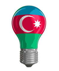 Wall Mural - Light bulb with Azerbaijan flag.  Image with clipping path