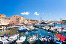 View On Colorful Harbour In Saint Tropez, Cote D'azur, French Riviera, South France