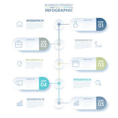 Wall Mural - 5 steps modern and clean Business Infographics design template