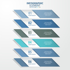 Wall Mural - 6 options modern and clean Business Infographics design elements
