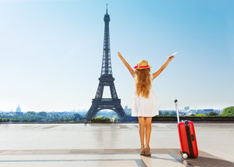 Little traveler during summer vacation in Paris