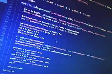 software development visual basic astronomy calculations