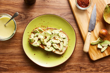 Avocado Toast With Lime Sauce And Chili Flakes