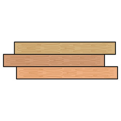 Poster - flat line colored wooden beam over white  background vector illustration