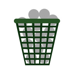 Sticker - balls in basket golf related icon image vector illustration design 