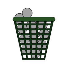 Balls In Basket Golf Related Icon Image Vector Illustration Design 