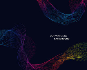 Elegant abstract vector spectrum rainbow gradient wave dot line futuristic style background
