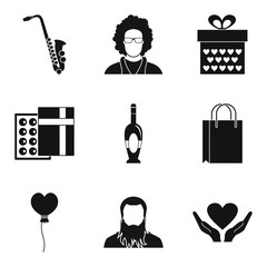 Poster - Perfect place icons set, simple style