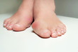 © luaeva - Hallux valgus, bunion in foot on white background