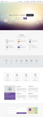 Canvas Print - Responsive One Page Website Template with Blurred Background