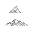 mountain vintage draw vector illustration sketch logo set