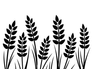 Wheat silhouette isolated on white background.