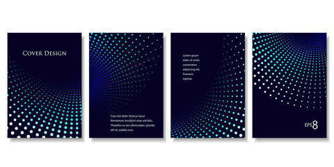 Wall Mural - Set of Geometric Backgrounds in Blue Tones. Modern Vector Illustration without Transparency.