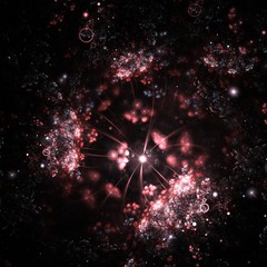 Wall Mural - Abstract fractal underwater background with spotlights