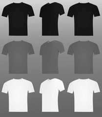 Classic t shirt. white, grey and black. vector illustration